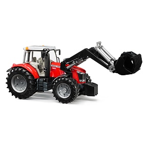 Traktor - Massey Ferguson 7624, elülső rakodóval - BRUDER 3047