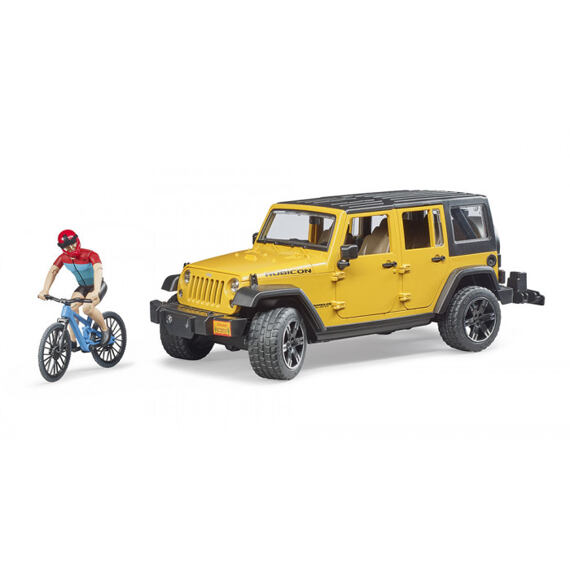 Jeep Wrangler Rubicon Unlimited hegyi kerékpárral és kerékpárossal - Bruder 2543